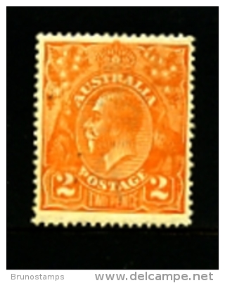 AUSTRALIA - 1920  KGV HEAD  2d  ORANGE  SINGLE CROWN  WMK  MINT VERY LIGHTLY HINGED  SG 62 - Ungebraucht