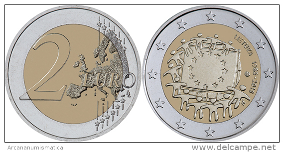 LITHUANIA  /  LIETUVA    2€ Bimetálica  2.015  2015   "30 Years Of The U.E. Flag"   SC/UNC   T-DL-11.478 - Litouwen