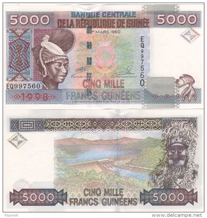 GUINEA  5'000  Francs Guinees   1998   P38 UNC - Guinea