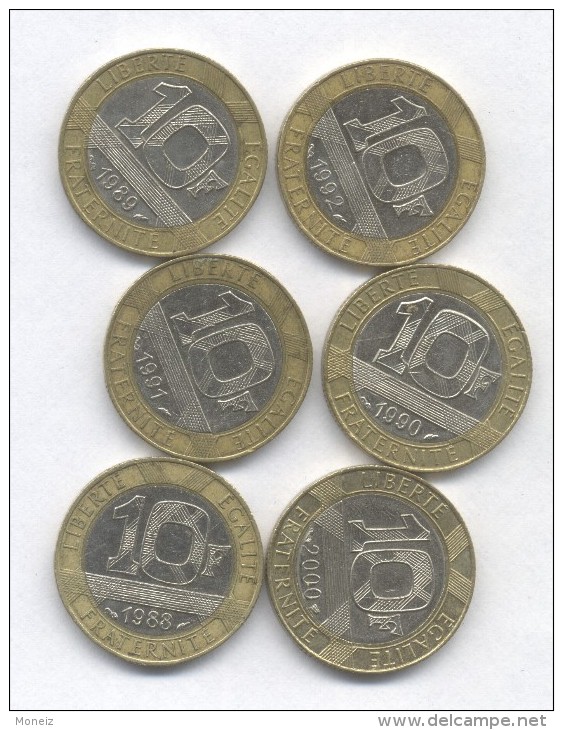 10 FRANCS 1988+1989+1990+1991+1992+2000 - Autres & Non Classés