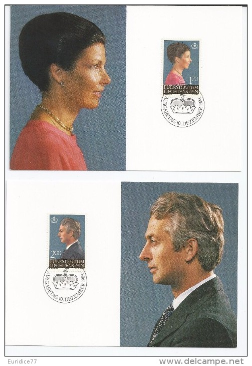 Liechtenstein MK 51 (1984) - Crown Prince Hans-Adam And Marie Maxicard Set - Maximum Cards