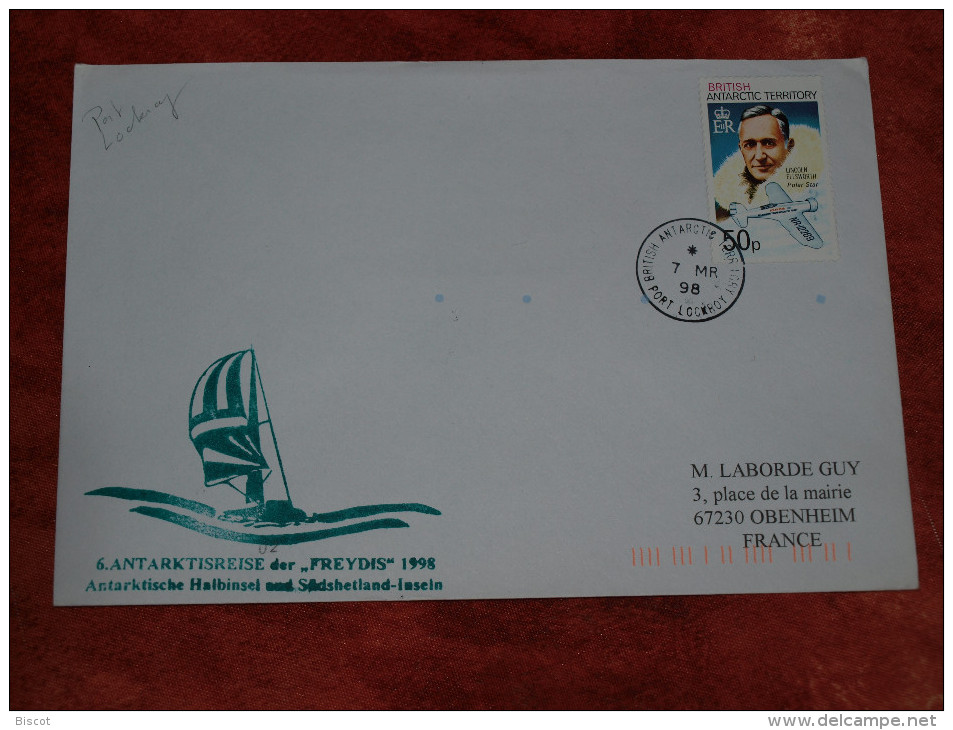 BAT Port Lockoy 1998 Voilier FREYDIS Enveloppe Ayant Voyagé - Bases Antarctiques