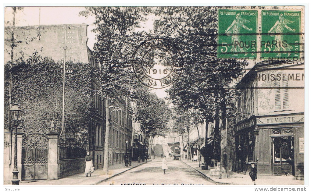 France:92.hauts De Seine.  Asnieres Sur Seine."la Rue De Bretagne" - Asnieres Sur Seine