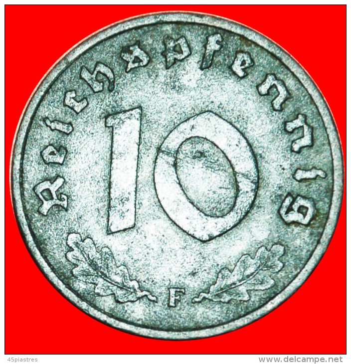 &#9733;SWASTIKA: GERMANY &#9733; 10 PFENNIG 1942F! LOW START&#9733; NO RESERVE! Second World War (1939-1945) - 10 Reichspfennig