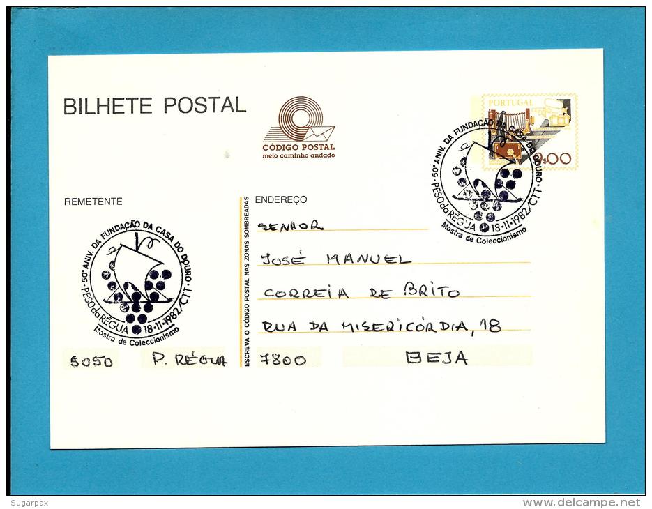 PESO Da RÉGUA - 18.11.1982 - 50.&ordm; Aniv. Da Fundação Da Casa Do Douro - Postmark Stationery Card - Portugal - Entiers Postaux