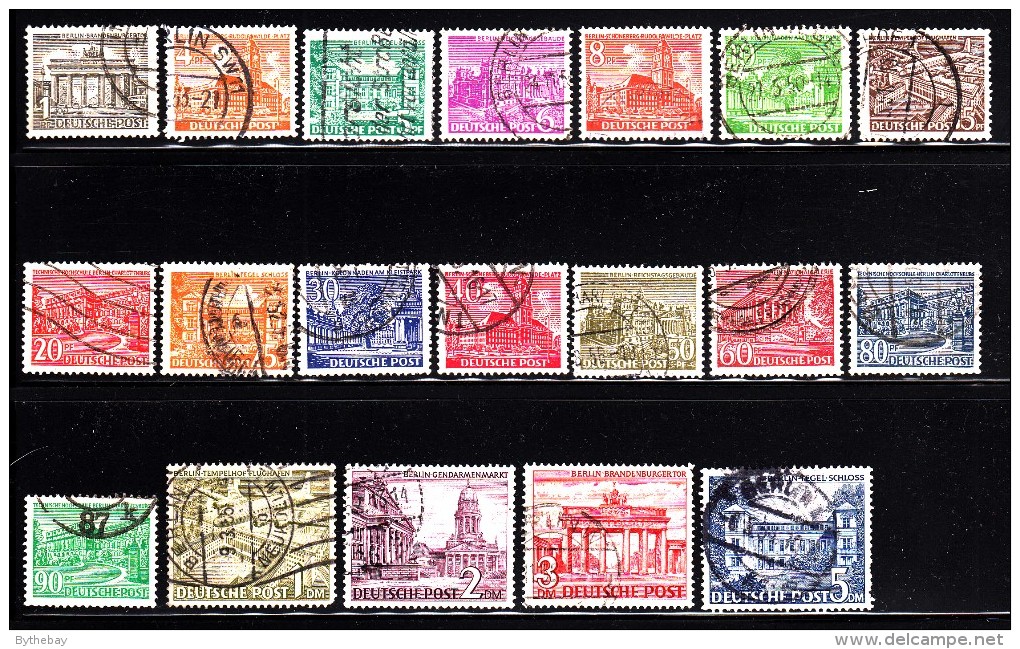 Germany - Berlin Used Scott #9N42-#9N60 Set Of 19 Buildings And Architecture - Oblitérés