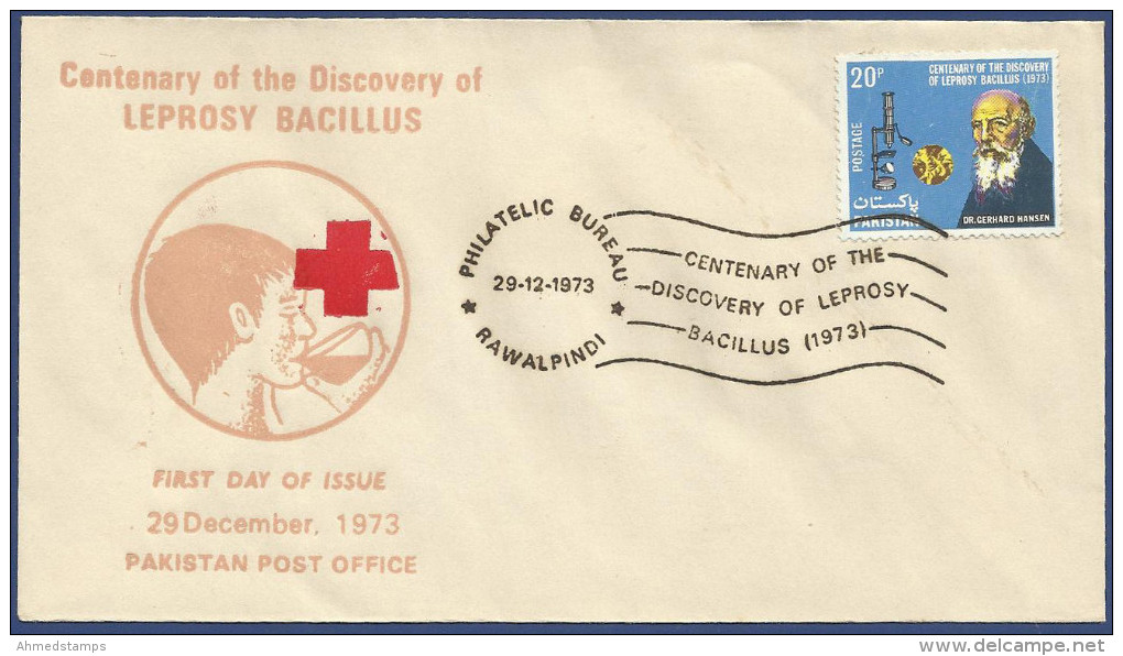 PAKISTAN 1973 FIRST DAY COVER CENTENARY OF THE DISCOVERY OF LEPROSY BACILLUS 29TH DECEMEBER - Pakistan