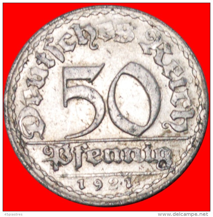 &#9733;WHEAT SHEAF: GERMANY &#9733; 50 PFENNIG 1921D!  LOW START&#9733; NO RESERVE! - 50 Rentenpfennig & 50 Reichspfennig