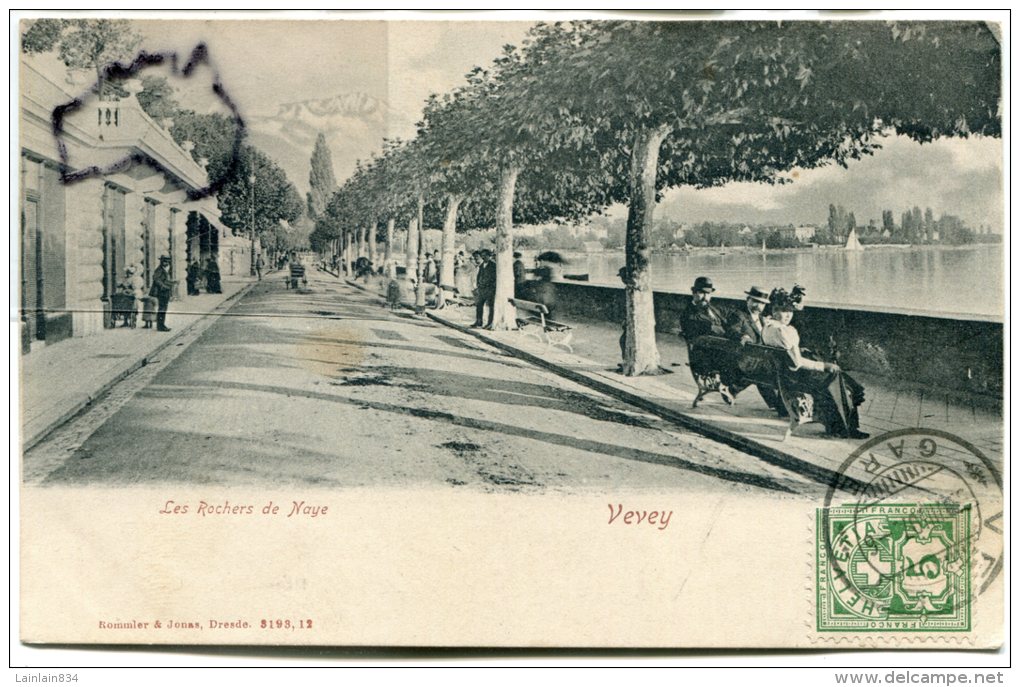 - Vevey - Les Rochers De Naye, Bord D'un Lac, Animation, écrite En 1907, Précurseur, BE, Scans. - Roche