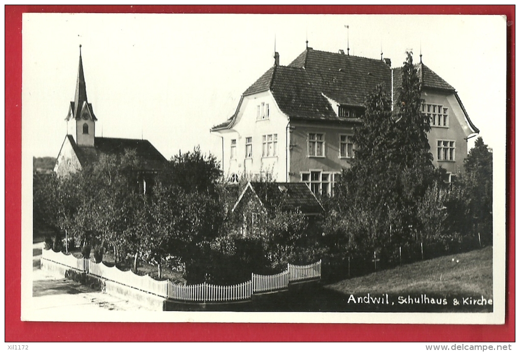 PAO-03  Andwil, Schulhaus U. Kirche, Nicht Gelaufen - Wil