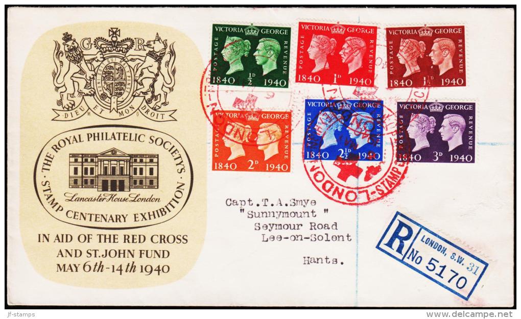 1940. VICTORIA - GEORGE 6 Ex FDC LONDON 6 MAY 1940 RED CROSS.  (Michel: 215-220) - JF190381 - Ohne Zuordnung