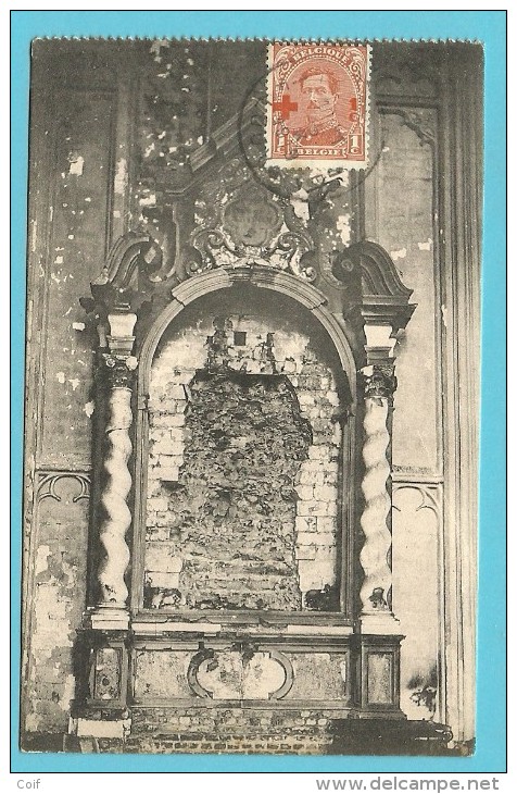 150 Op Kaart " Ruines De Louvain / L'Eglise Saint-Pierre " Met Stempel LOUVAIN 1F LEUVEN - 1918 Rotes Kreuz