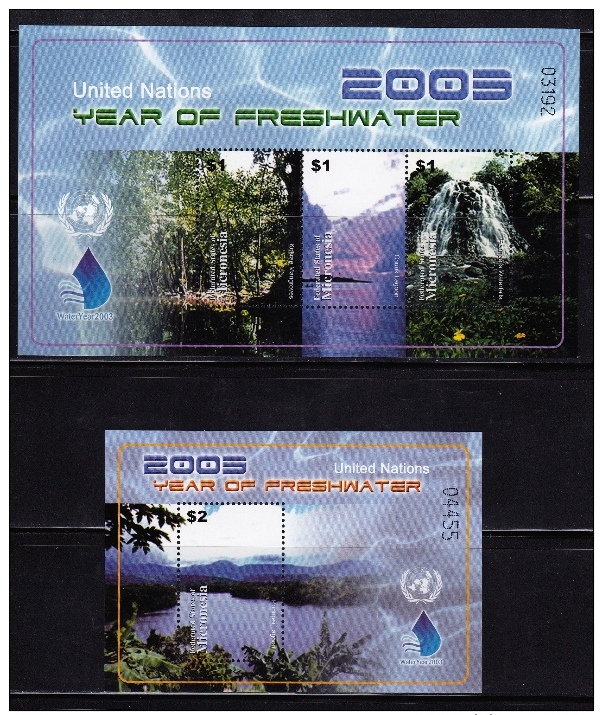 Micronesia, (Sc #549-50), MNH  (Sheet Of 3, S/S Of 1), International Year Of Fresh Water, 2003 - Micronesia