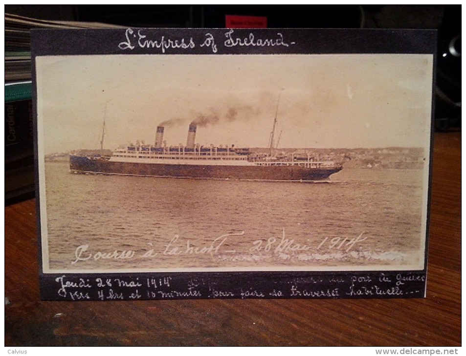 Empress Of Ireland - Postcard - Very Last Photo After Leaving Quebec´s Dwarf - Fähren