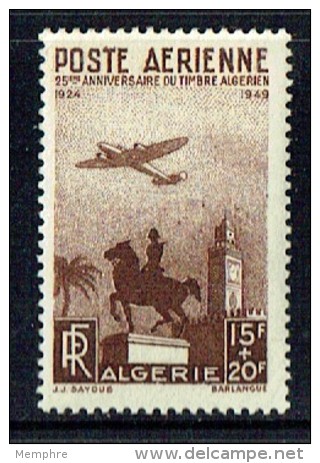 1949 25è Ann Du Premier Timbre Algérien  Yv PA 13* - Unused Stamps