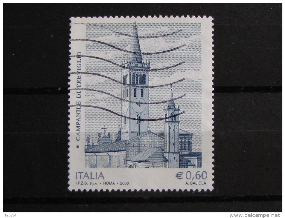 ITALIA USATI 2008 - CAMPANILE TREVIGLIO - SASSONE 3053 - RIF. G 2076 - 1^ SCELTA - 2001-10: Usati