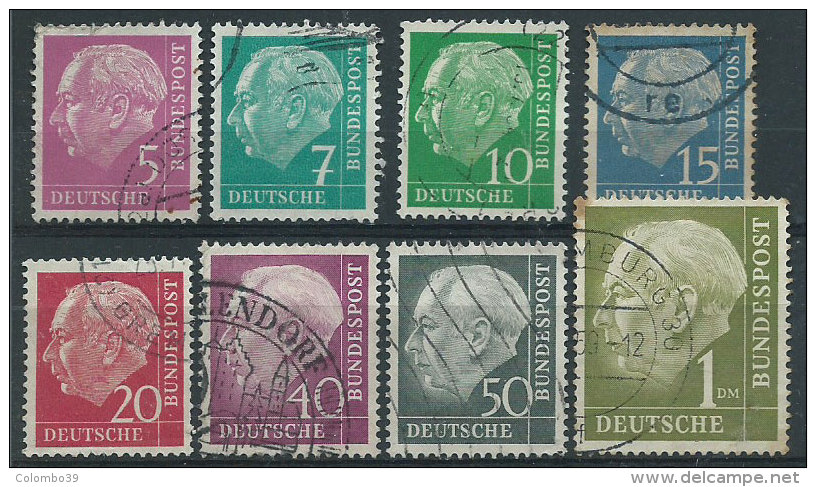 BRD 1954 Usato - 8v (1DM Piccola Macchia In Alto A Sinistra) - Used Stamps