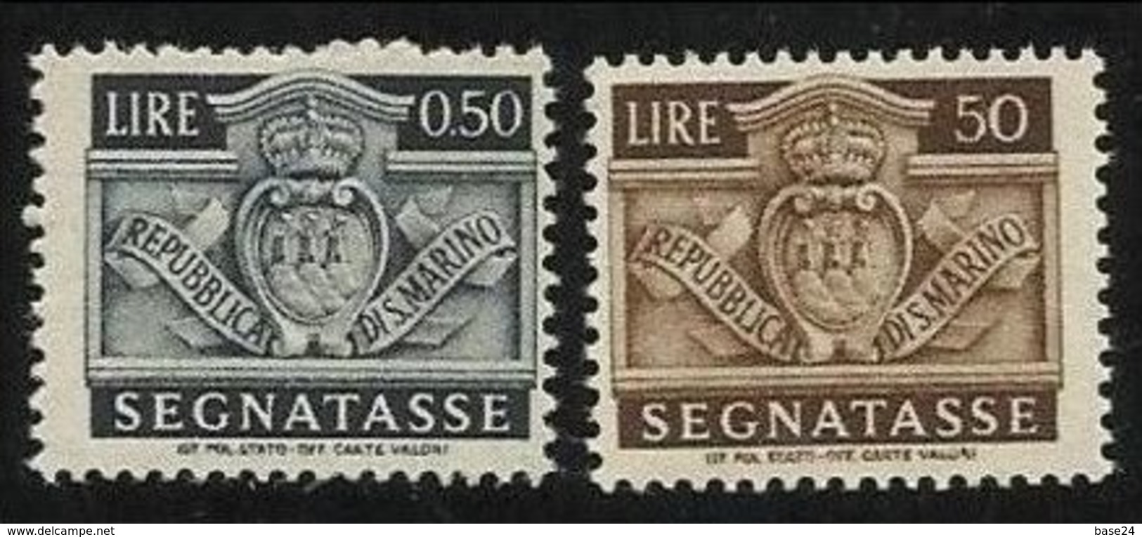 1945 San Marino Saint Marin SEGNATASSE  50c + 50 Lire MNH** Postage Due - Segnatasse