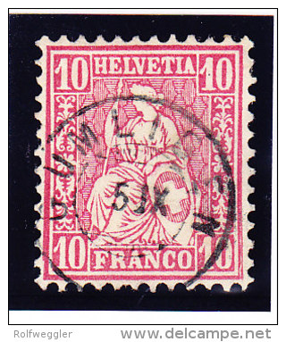 Heimat BE GÜMLINGEN 5.IX Zwergstempel Auf 10Rp. Sitzende Helvetia - Used Stamps