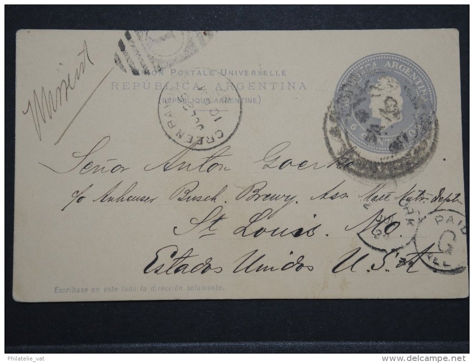 ARGENTINE - Entier Postal Pour Les Etats Unis En 1897 - A Voir - Lot P14700 - Postwaardestukken