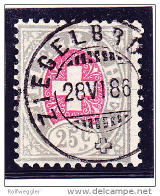 Heimat GL ZIEGELBRÜCKE 26.VI.1886 Auf 25c.Telegraphen Marke - Télégraphe