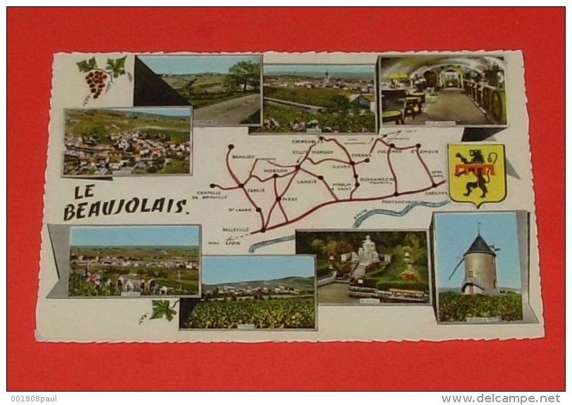 69 - Le Beaujolais :: Vins - Alcools - Vignes - Vendanges - Raisins  :: Carte Multi Vues   ----------- 336 - Autres & Non Classés