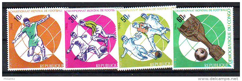 Congo 1966 Y Sport Football World Cup Mi No 271-74 MNH - Neufs