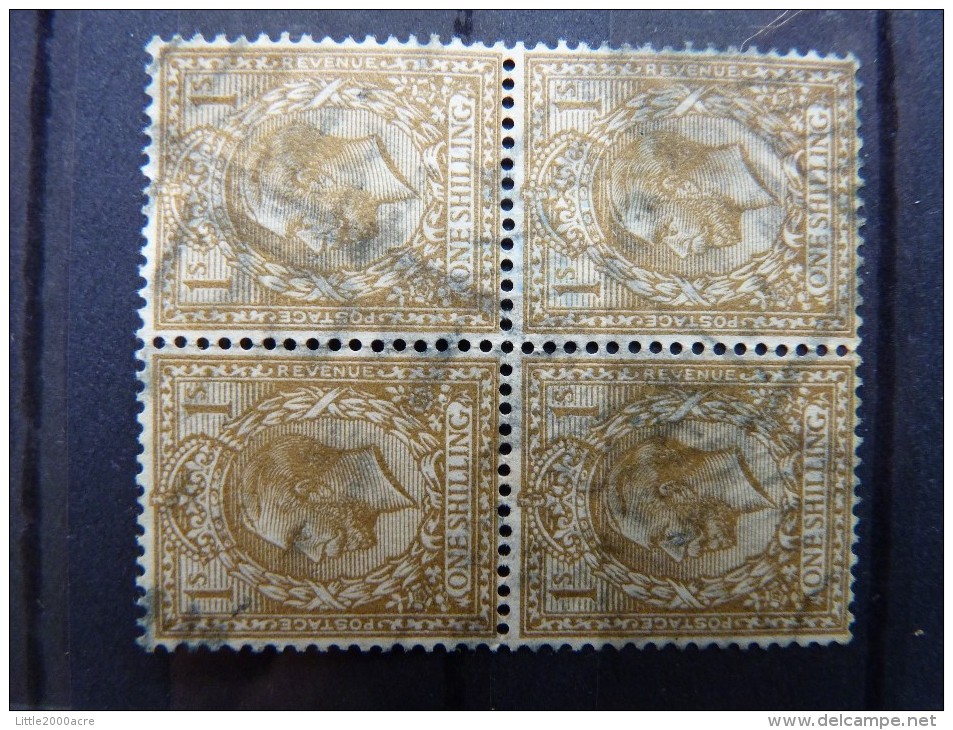 GB 1913 1s Bistre Used SG 395 Block Of 4 - Neufs