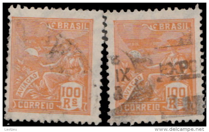 Brésil 1920. ~ YT 171 Par 2 - 100 R. Aviation - Used Stamps