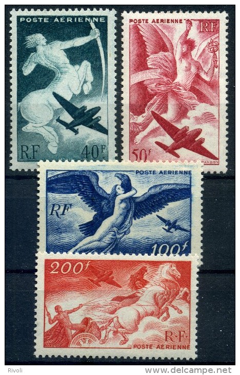 FRANCE POSTE AERIENNE 1946 PA16 à 19 NEUF** LUXE SANS CHARNIERE COTE 18E - 1927-1959 Nuovi