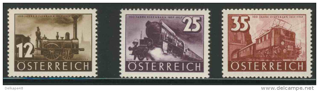 Austria Österreich 1937 Mi 646 /8  YT 503 /5 ** 100 Jahre österreichische Eisenbahn / Railway Centenary - Neufs