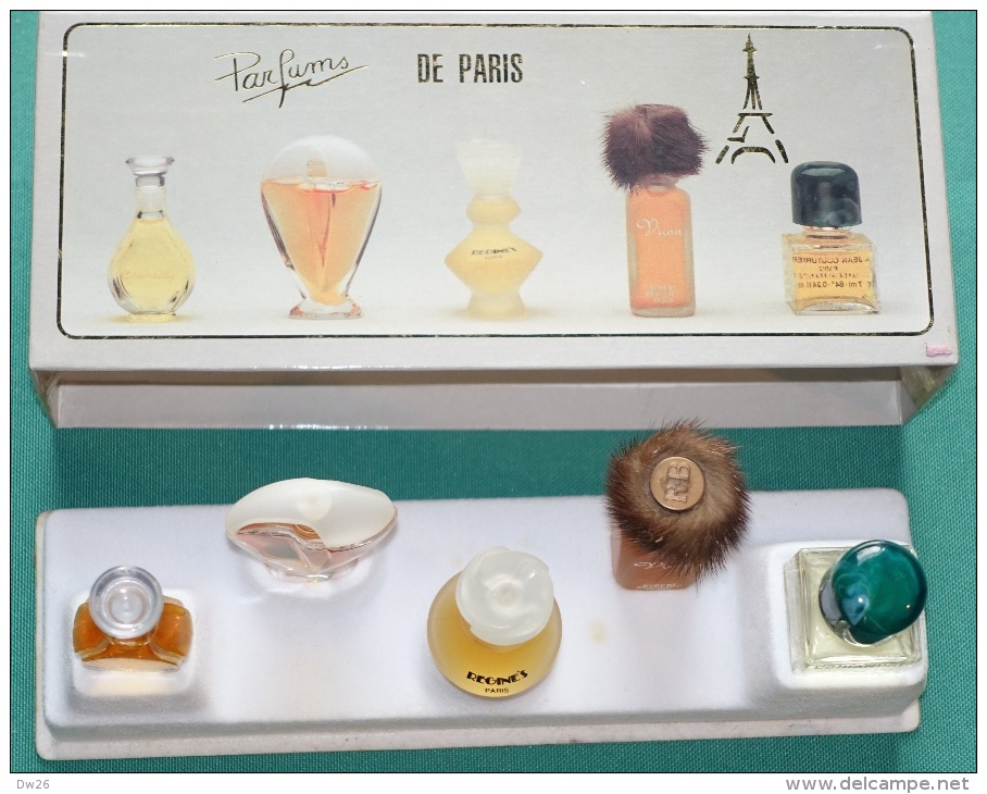 Coffret Collection Parfums De Paris - 5 Miniatures (Coriandre, Vison, Regine's, Chantilly, Désirade) - Miniatures Femmes (avec Boite)