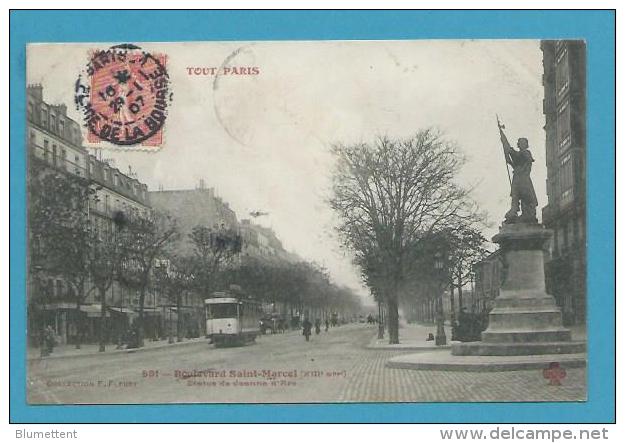 CPA 531 TOUT PARIS - Tramway Boulevard Saint-Marcel Statue De Jeanne D'ARC XIIIème - District 13