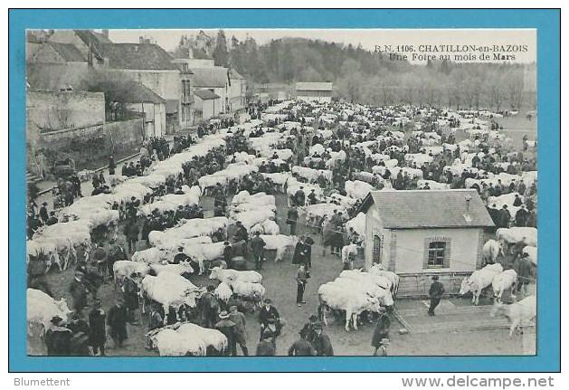 CPA Métier Maquignons Marché Aux Bestiaux Foire De Mars CHATILLON-EN-BAZOIS 58 - Chatillon En Bazois