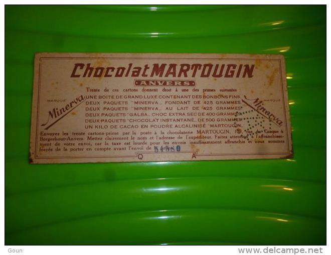 AA3-7 Carton Chocolat Martougin - Borgerhout Antwerpen Anvers - Bilingue - Minerva - Chocolat