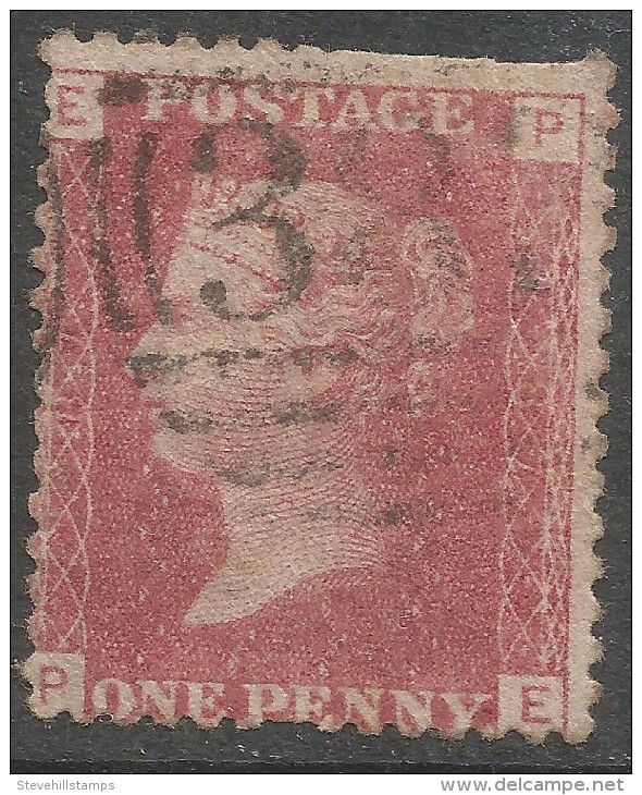 Great Britain. 1858-1879 QV 1d Red. Plate 87. Letters PE - Usati