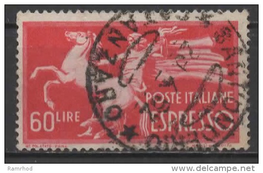 ITALY 1945 Express - Horse & Torch Bearer -  60l. - Red  FU - Poste Exprèsse