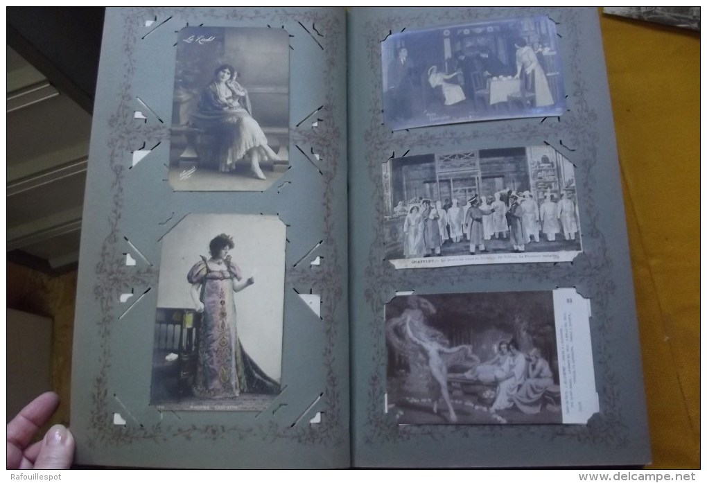 SUPERBE ALBUM 315 CPA THEME DANSE ET THEATRE +39 CHROMOS + 1 INVITATION REPRESENT  MR L HERITIER AU PALAIS ROYAL 1881