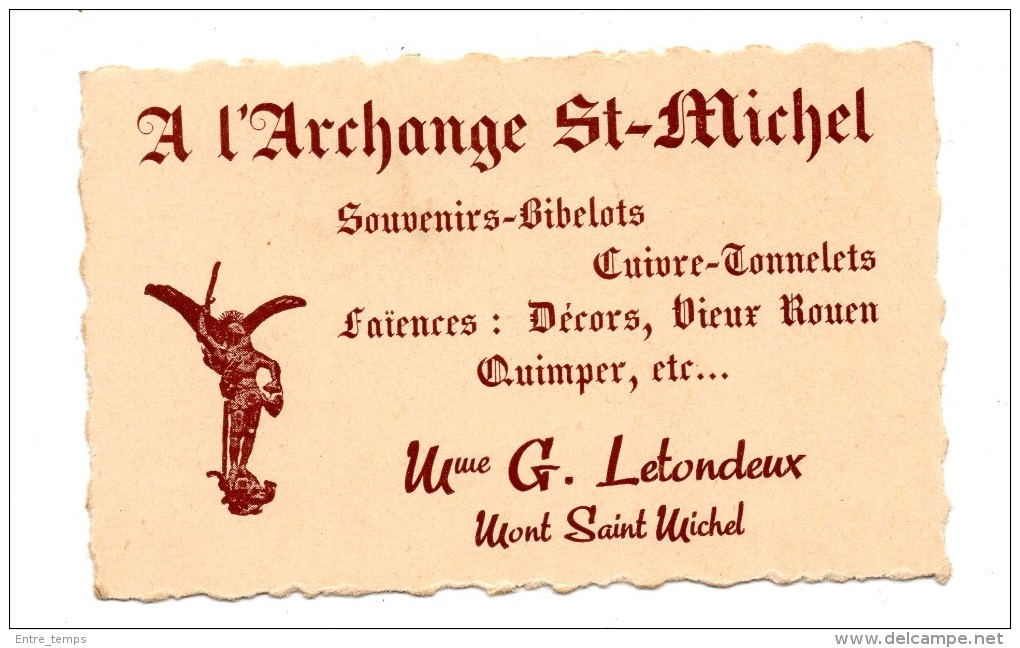 Carte Pub Mont Saint Michel  L'Archange St Michel Letondeux - Publicités