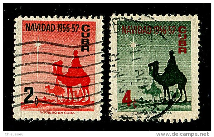 (cl.11 - P.25) Cuba Ob 445 - 446 (ref. Michel Au Dos) - Noël. Rois Mages à Dromadaire - - Oblitérés