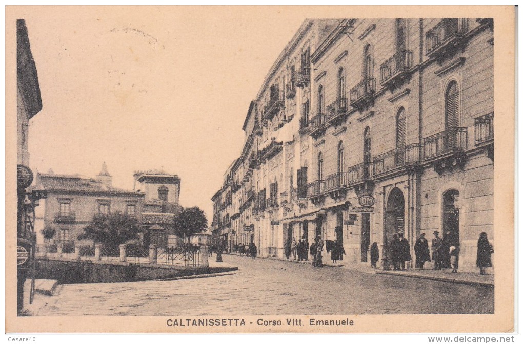 CALTANISETTA - Corso ...... Animata, Viag. 1930, Vedi Retro - GEN-01-18,19 - Caltanissetta