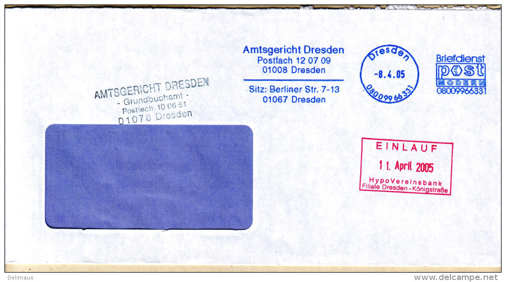 BRD Privatpost 2005 Post Modern Briefdienst Dresden / Amtsgericht 'EINLAUF' -Stempel - Privados & Locales