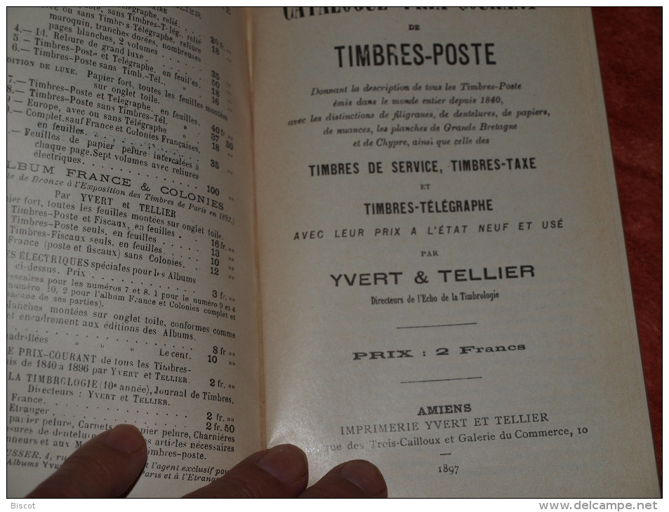 Catalogue Yvert Et Tellier édition 1897  Reproduction - Frankrijk