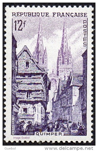 France - N°  979 * Quimper La Rue Kéréon Et La Cathédrale St Corentin (Bretons, Cheval) - Neufs