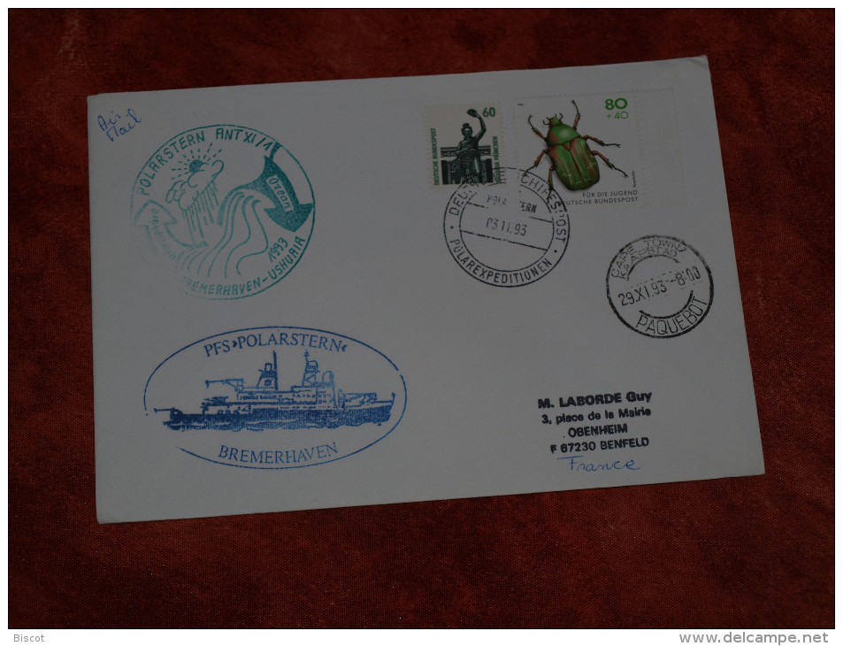 Allemagne Base Neumayer Cachet Postal Du POLARSTERN 3  11 1993 - Bases Antarctiques