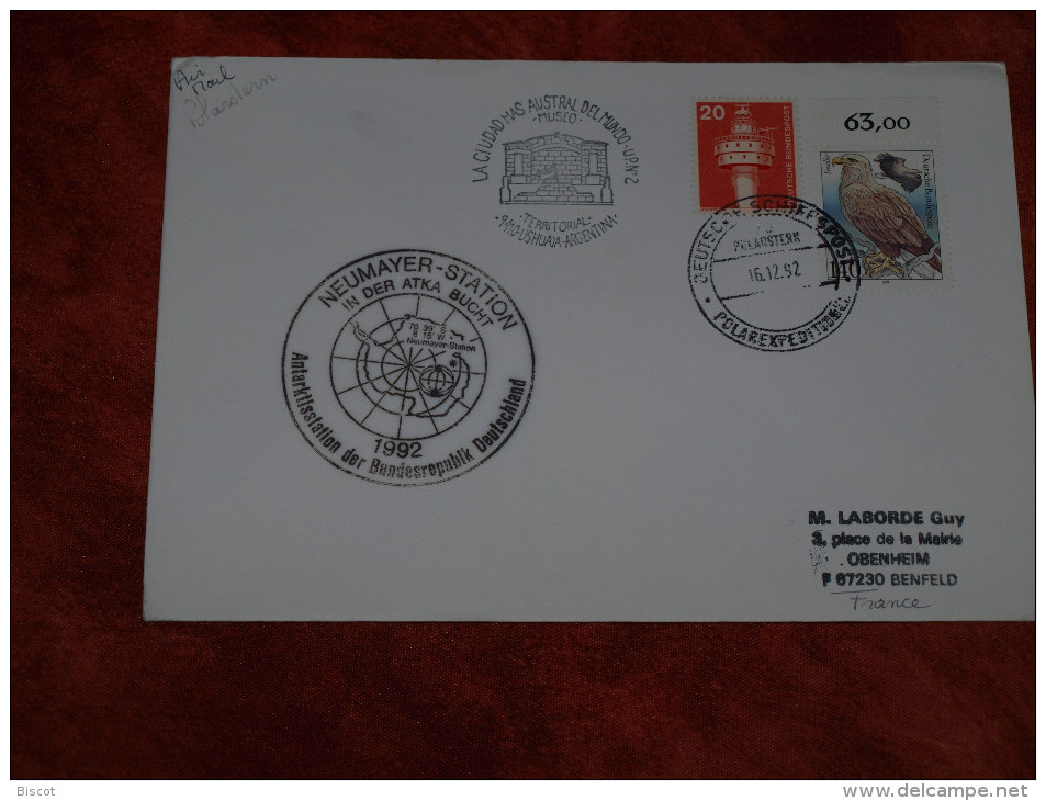 Allemagne  Base Neumayer Cachet Postal Du POLARSTERN 16  12  1992 - Bases Antarctiques