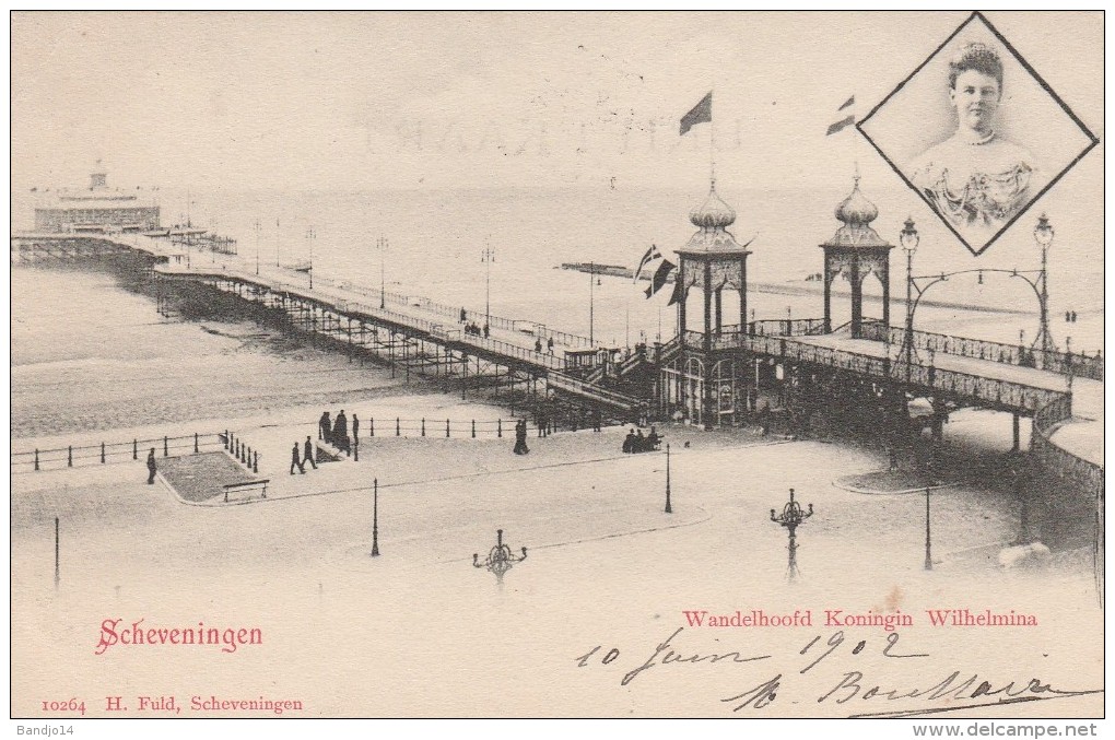 Scheveningen - Wandelhoofd Koningin Wilhelmina    - Scan Recto-verso - Scheveningen