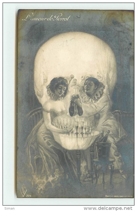N°4259 - Arcimboldesque - L'Amour Du Pierrot - Surréalisme - Tête De Mort - 1900-1949