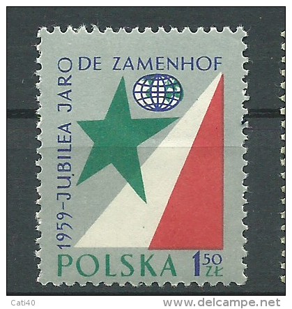 ESPERANTO - POLONIA 1959 - Ludwik Lejzer Zamenhof  JUBILEO  - 1,50 Zt - Esperanto