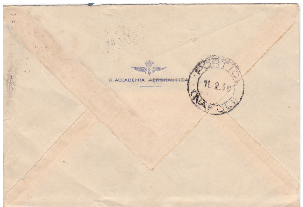 1937.REGNO.AUGUSTO.BIMILLENARIO DELLA NASCITA DI AUGUSTO.STORIA POSTALE.BUSTA.ACCADEMIA AERONAUTICA.CASERTA.PORTICI.3516 - Marcophilie